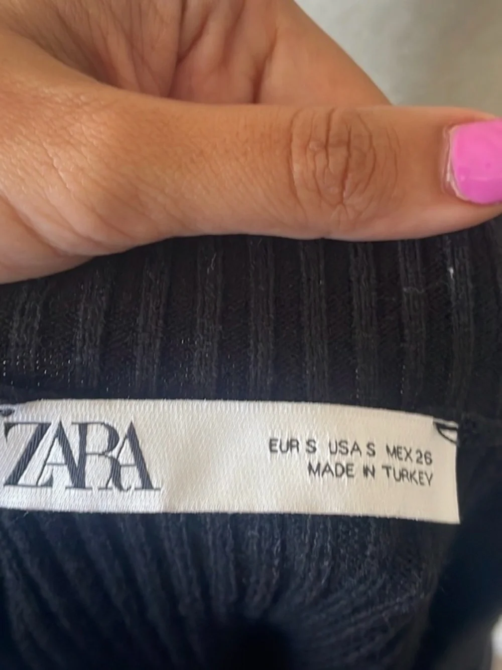 Zara Contrast Knit Sweater With Trim Bows Size S